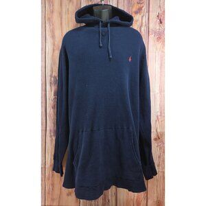 Polo Ralph Lauren 2XLT Navy Waffle Knit Hoodie 100% Cotton Mens Tall Fit